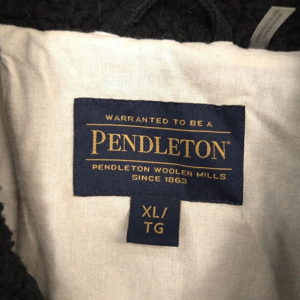 Pendleton River Rock Jacket Mens XL Black Pile‎ Sherpa Fleece Full Zip Outdoor